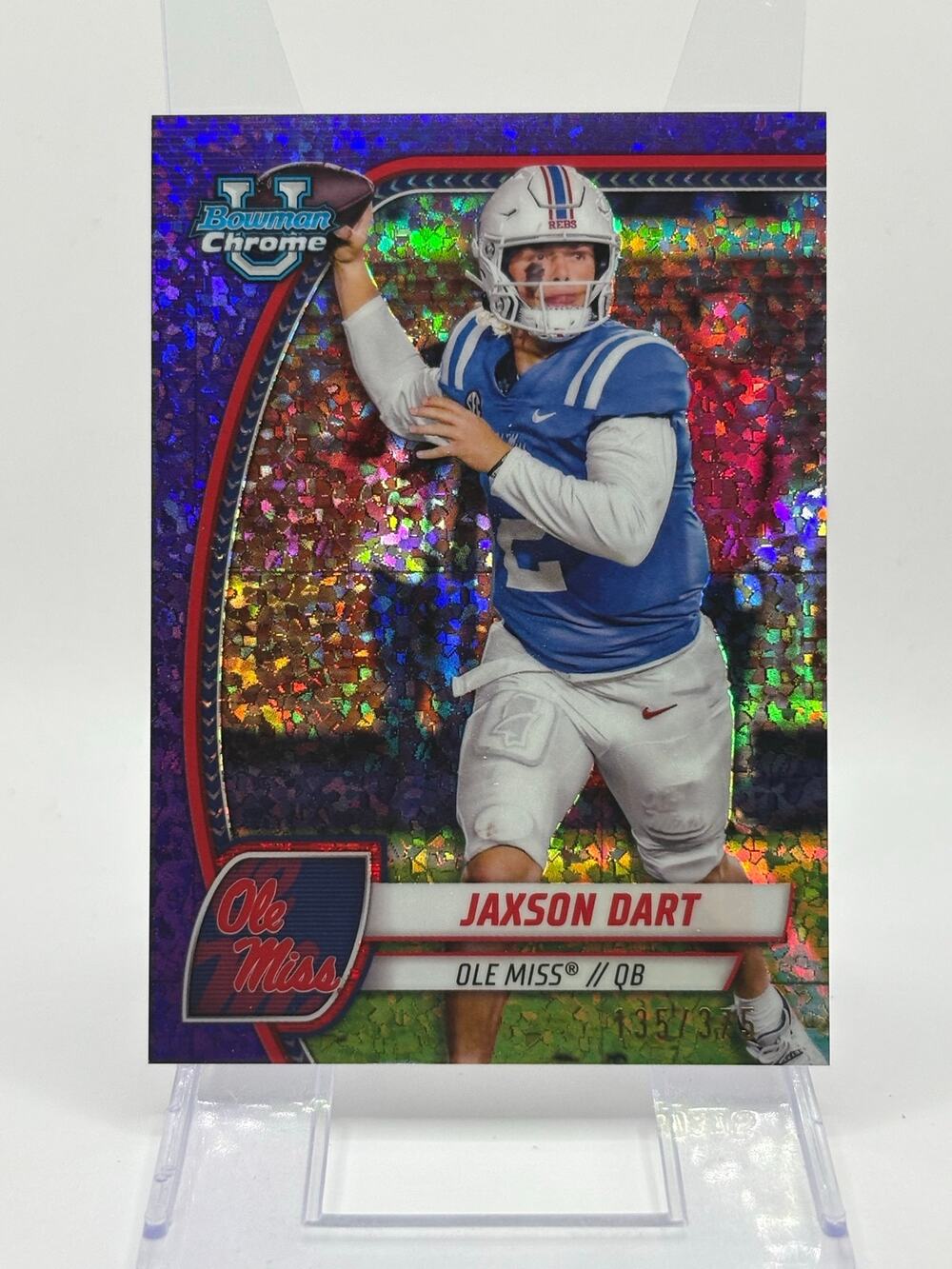 2024 Bowman Chrome U Jaxson Dart Purple Mini-Diamond Refractor 135/375 Giants